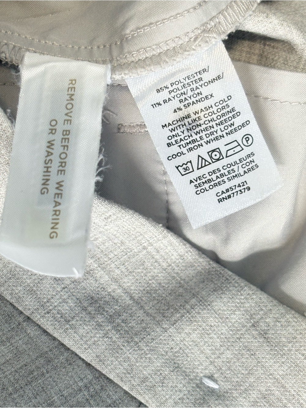 Ann Taylor Light Gray Cropped Dress Pants - Slim Ankle Trousers - Picture 7 of 8